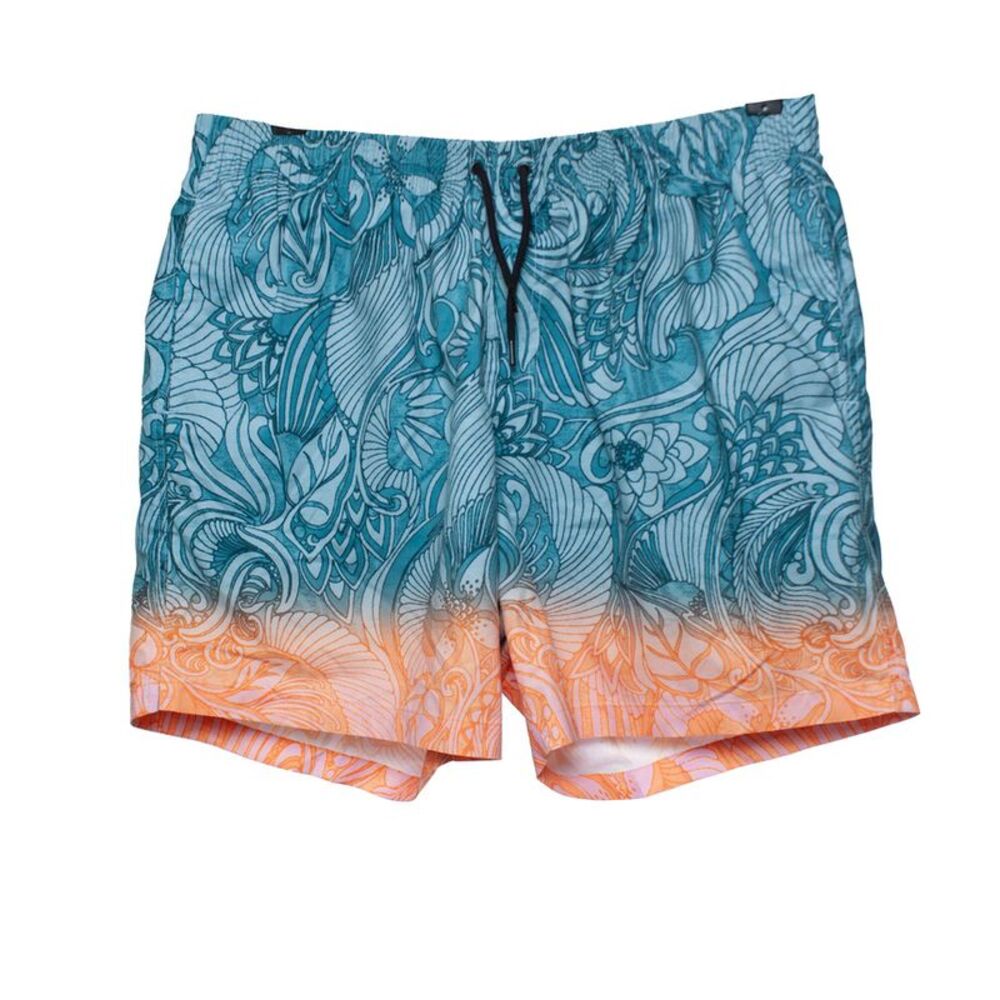 Dries van Noten, blues and pink swim shorts